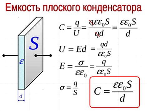 Формула для расчета емкости